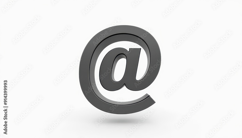 3D black at symbol floating against a white background. 3D black at symbol floating against a white background.