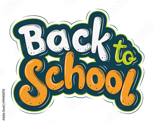 Back to school lettering in modern style. Vector colorful text design.