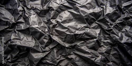 Abstract Wrinkled Black Paper Texture, texture , background , crumpled , paper , black