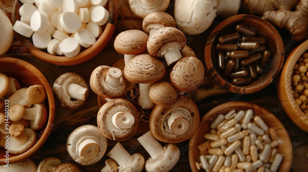 Mushrooms and Supplements: A Health-Conscious Arrangement Mushrooms and Supplements: A Health-Conscious Arrangement