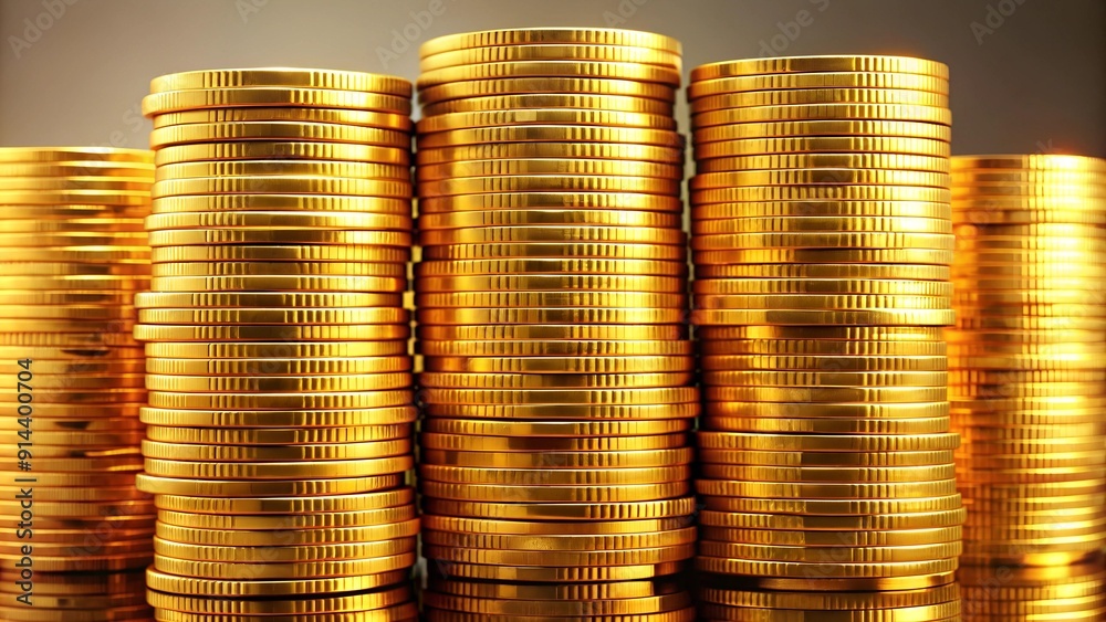 A Close-Up of Gleaming Coins Representing Financial Abundance Generative AI A Close-Up of Gleaming Coins Representing Financial Abundance Generative AI