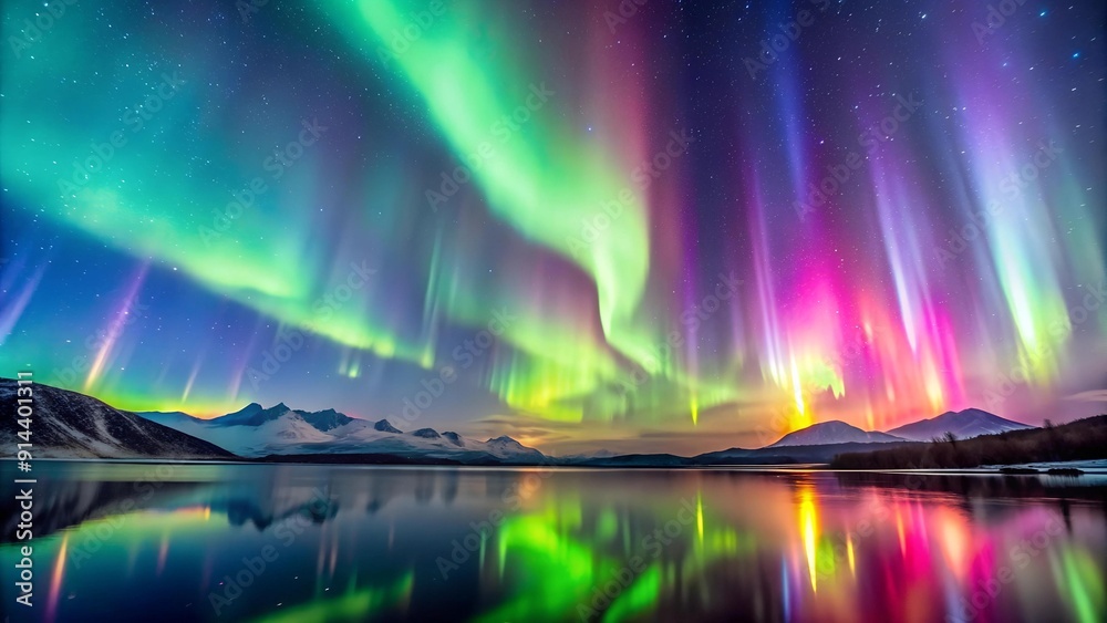 Celestial Canvas: Northern Lights Choreography Amidst a Starry Sea Generative AI Celestial Canvas: Northern Lights Choreography Amidst a Starry Sea Generative AI