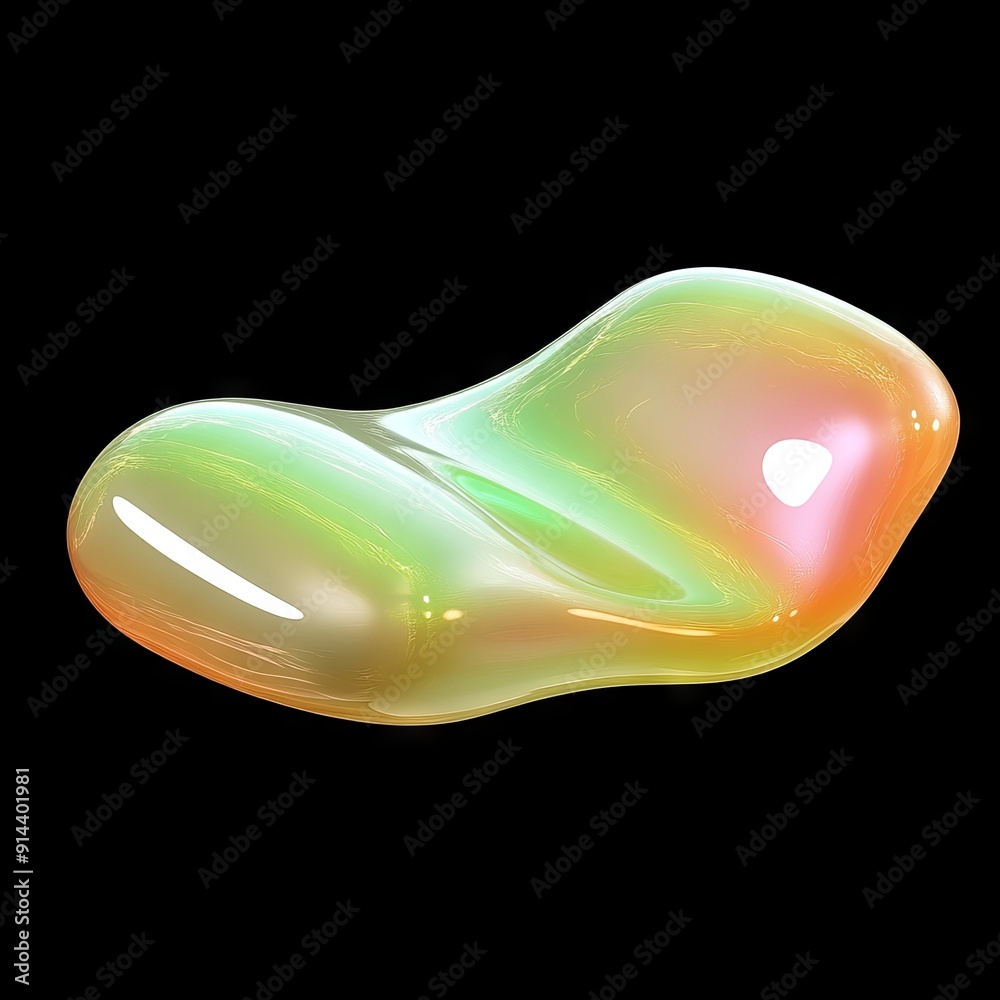 Abstract glossy smooth blob with vibrant gradient colors on black background, fluid and modern design, shiny and colorful 3D shape Abstract glossy smooth blob with vibrant gradient colors on black background, fluid and modern design, shiny and colorful 3D shape