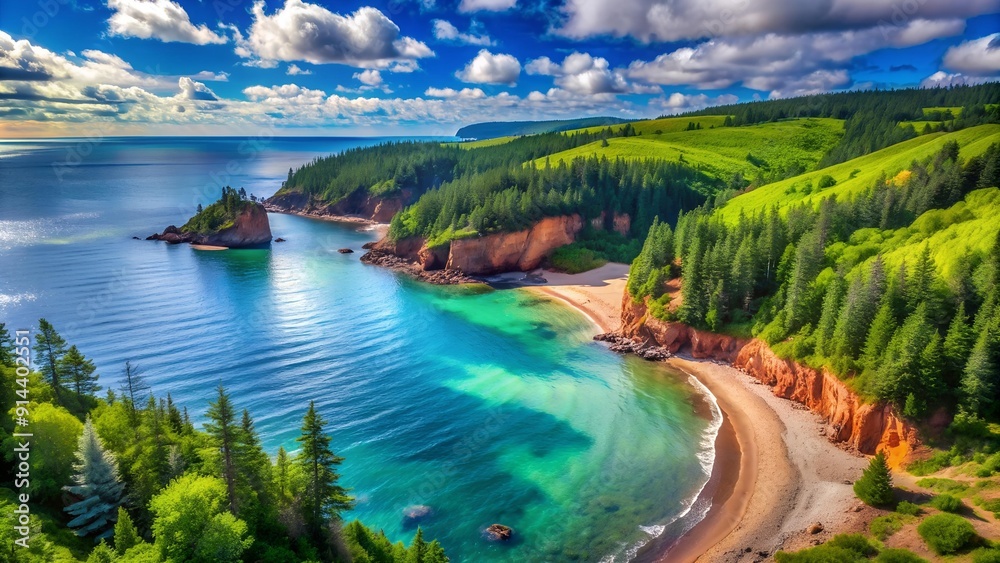 Naklejka premium The Maritimes: A Tapestry of Coastal Beauty AI Generated