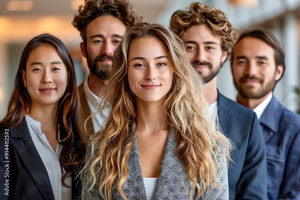 Diverse group of professional business people smiling and looking at the camera. Diverse group of professional business people smiling and looking at the camera.
