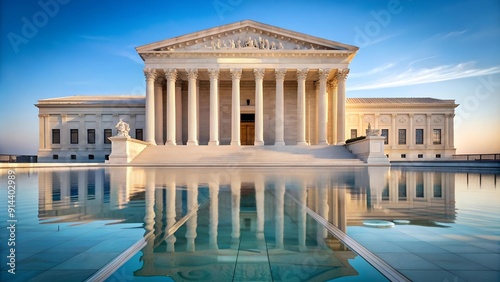The Marble Majesty: A Symphony of Light and Shadow on the Supreme Court  AI Generated