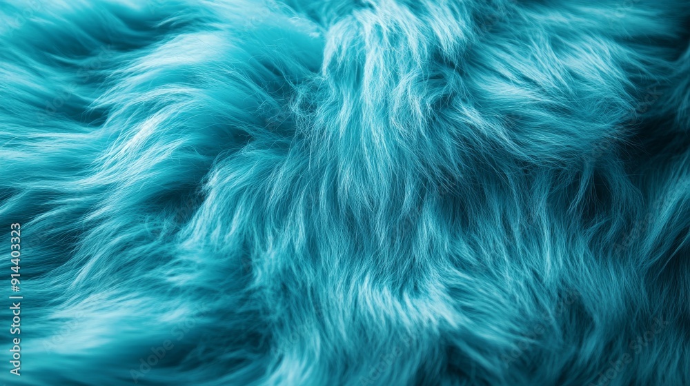 Close-up of luxurious soft teal fur texture, perfect for backgrounds and textile design Close-up of luxurious soft teal fur texture, perfect for backgrounds and textile design