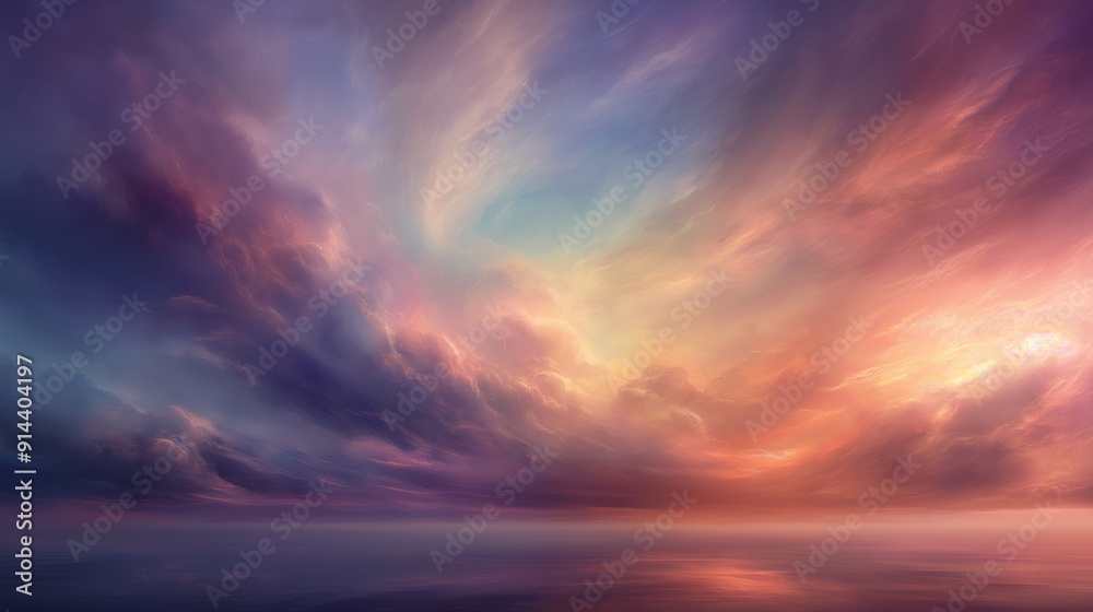 Obraz premium A beautiful sky with a purple and orange sunset