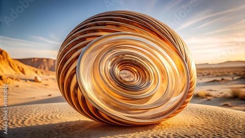 Desert Spiral: A Tapestry of Earth Tones  AI generated photo