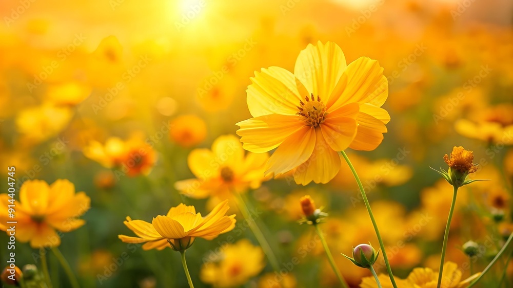Golden Symphony: A Burst of Yellow Cosmos in the Meadow Generative AI Golden Symphony: A Burst of Yellow Cosmos in the Meadow Generative AI