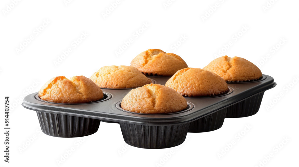 Muffin pan on transparent background