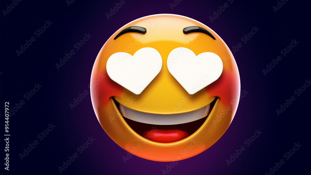 Fototapeta premium Smiling Emoji with Heart