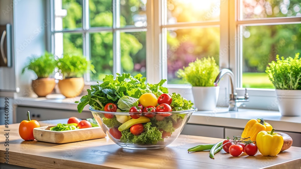 A Symphony of Greens: A Modern Kitchen Still Life AI Generated A Symphony of Greens: A Modern Kitchen Still Life AI Generated