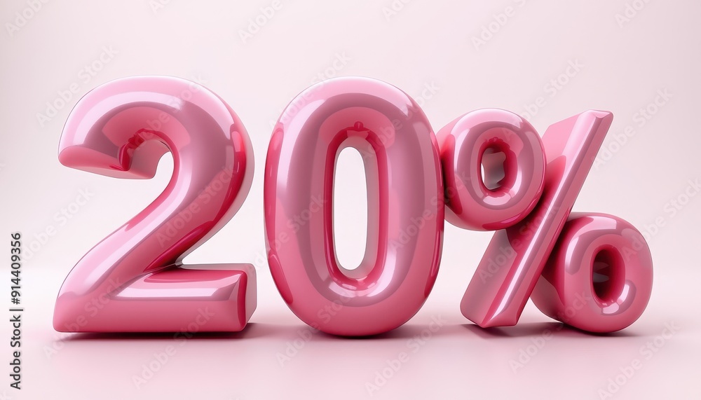 20 percent off 3D text typography. Promotion, discount, offer concept banner design. 20 percent off 3D text typography. Promotion, discount, offer concept banner design.