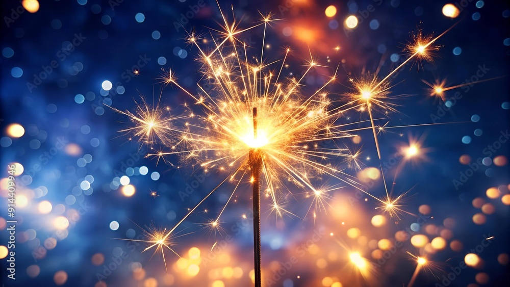 Obraz premium A Symphony of Sparks: A Sparkling Starry Night generative AI