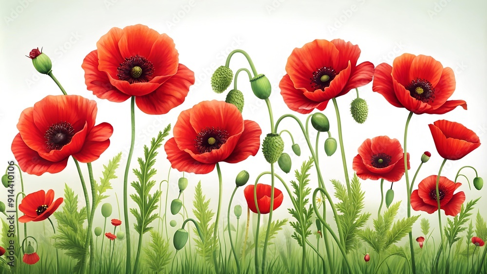 Poppy Fields: A Symphony of Crimson and Green Generative AI Poppy Fields: A Symphony of Crimson and Green Generative AI