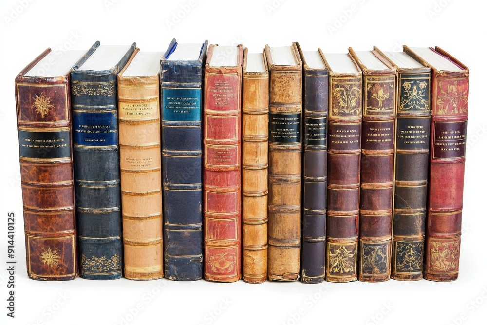 Books Collection on Isolated white background created with generative ai