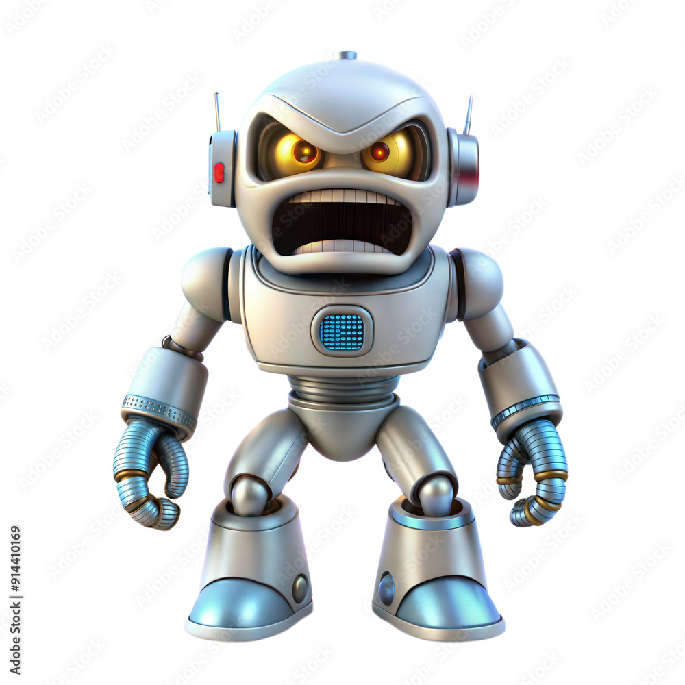 robot angry 3d illustration robot angry 3d illustration