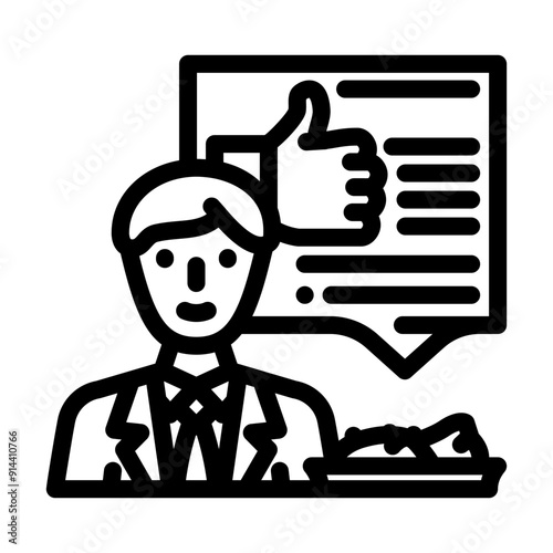 food critic restaurant chef line icon vector. food critic restaurant chef sign. isolated contour symbol black illustration