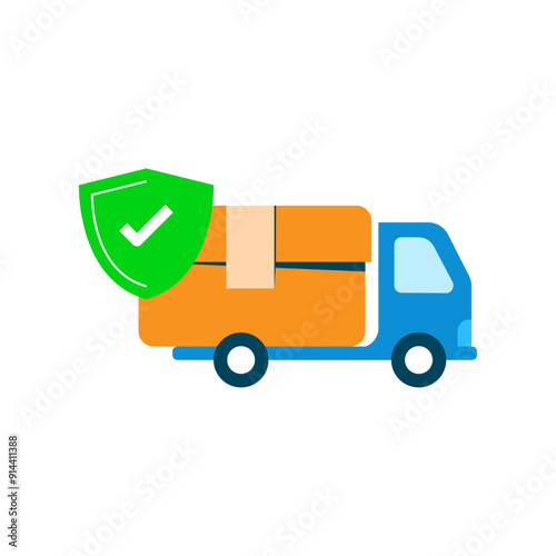 delivery security guarantee concept illustration flat design. simple modern graphic element for ui, infographic, icon