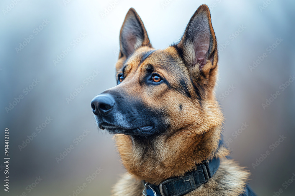 A German Shepherd in a police training exercise. A German Shepherd in a police training exercise.