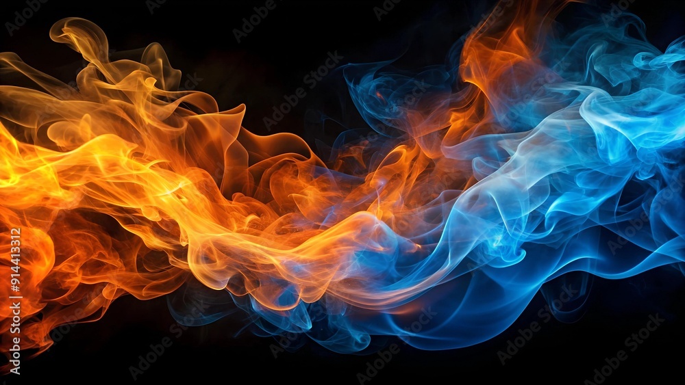 Ethereal Blaze: An Abstract Symphony of Orange and Blue Flames AI generated Ethereal Blaze: An Abstract Symphony of Orange and Blue Flames AI generated