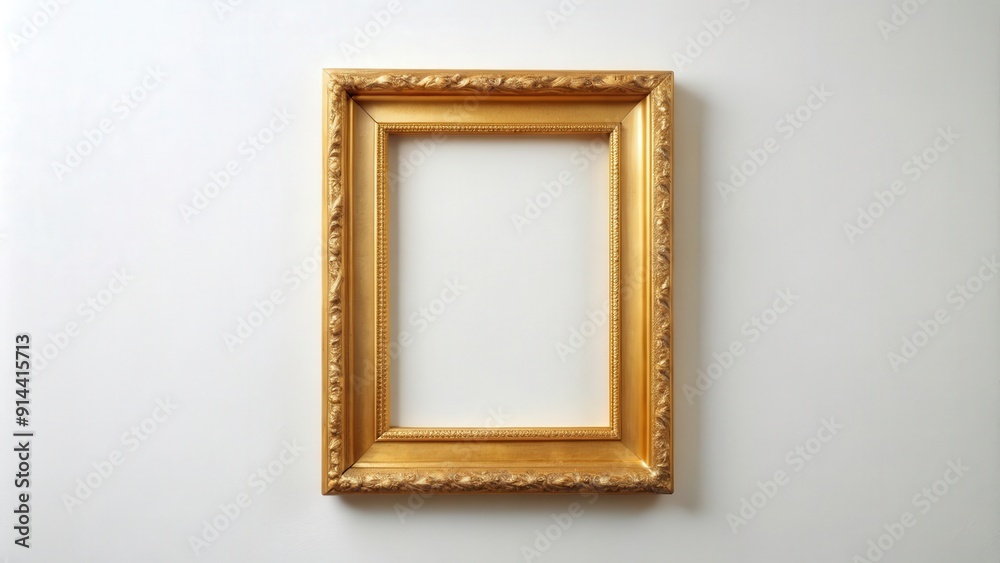 Gold frame hanging on white wall , decor, interior design, luxury, elegance, home decor, golden, ornate, classic Gold frame hanging on white wall , decor, interior design, luxury, elegance, home decor, golden, ornate, classic