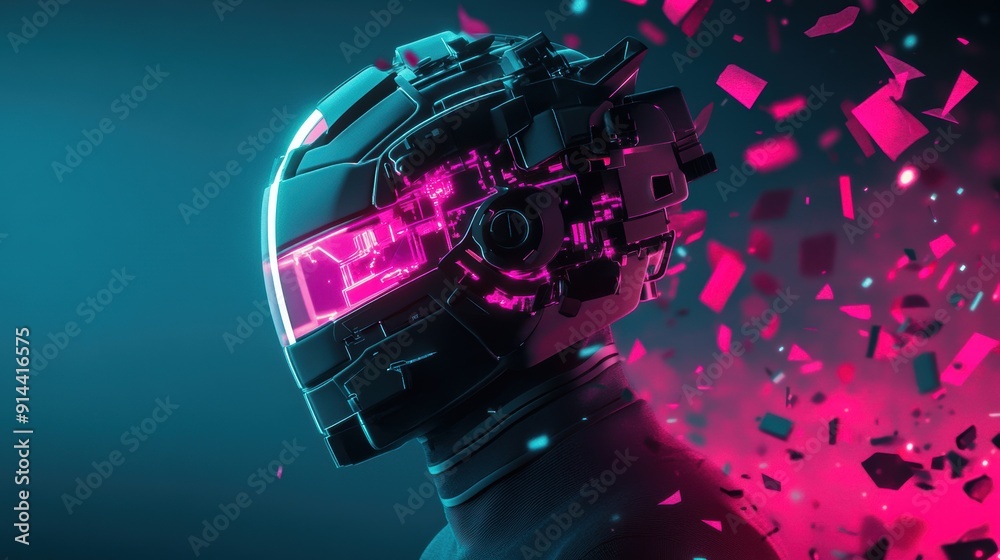 A vibrant and surreal depiction of a cybernetic being, showcasing the possibilities of merging humans and technology. A vibrant and surreal depiction of a cybernetic being, showcasing the possibilities of merging humans and technology.