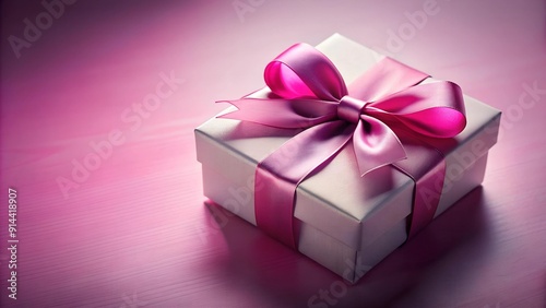 A Timeless Treasure: Exquisite Gift Box with Pink Ribbon and Bow for Romantic Occasions AI generated