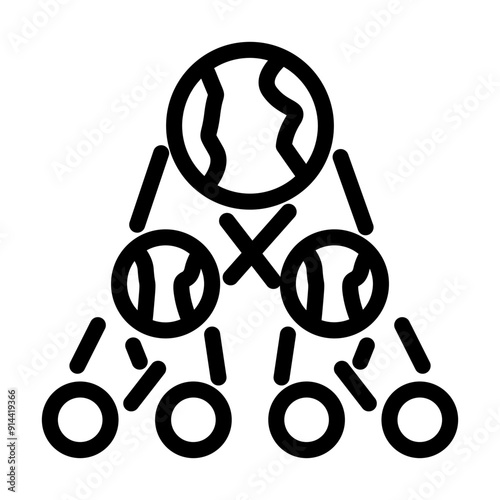 the existence of parallel universes line icon vector. the existence of parallel universes sign. isolated contour symbol black illustration
