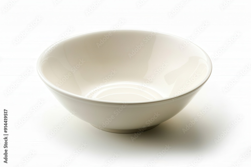 Ceramic Bowl. Empty Dish on White Background for Kitchen and Dining Concept Ceramic Bowl. Empty Dish on White Background for Kitchen and Dining Concept