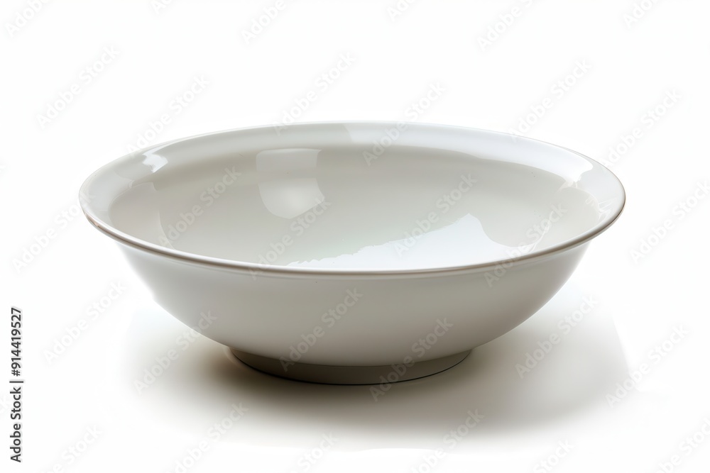 Ceramic Bowl Isolated on White Background. Empty White Dish for Kitchen Use Ceramic Bowl Isolated on White Background. Empty White Dish for Kitchen Use