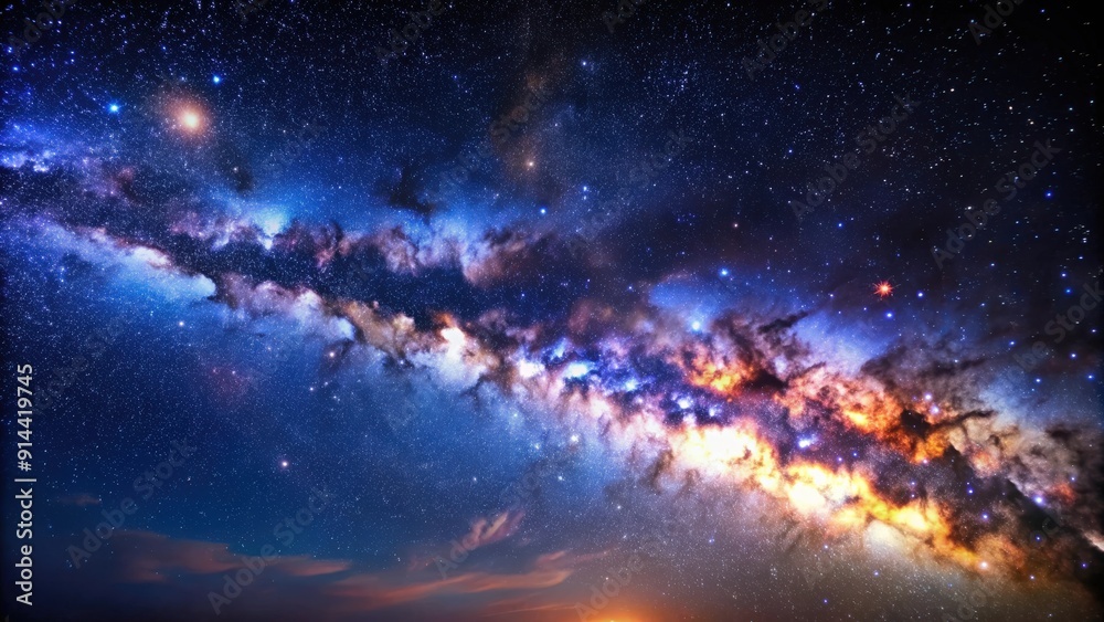 Night sky in deep space universe galaxy Milky Way filled with bright stars, milky way, night sky, deep space, galaxy