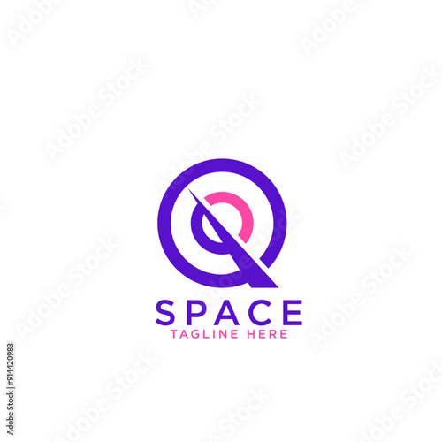 Creative space planet icon logo design