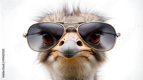 A Dash of Chic: An Ostrich in Aviator Sunglasses  AI Generated