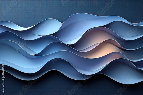 Seamless Blue Waves Pattern. Generative AI