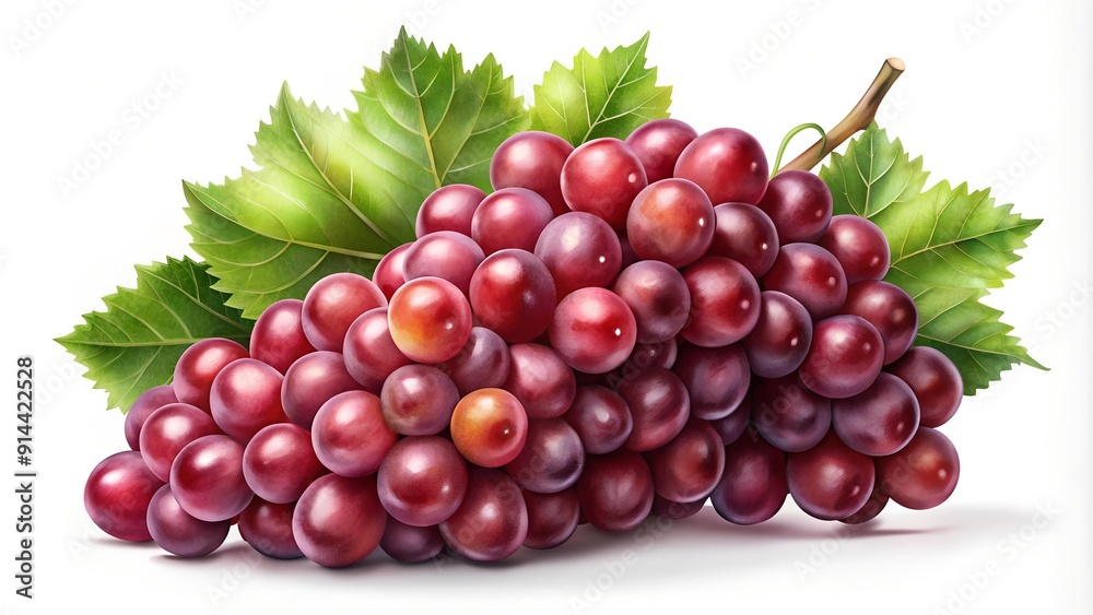 Obraz premium Crimson Clusters: A Symphony of Red Wine Grapes Generative AI