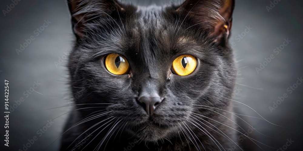 Black cat with striking yellow eyes staring intently , feline, animal, eerie, eyes, eerie, spooky, Halloween, pet, fur Black cat with striking yellow eyes staring intently , feline, animal, eerie, eyes, eerie, spooky, Halloween, pet, fur