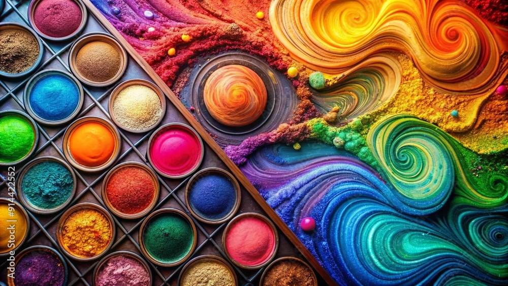 Abstract Eyeshadow Palette: A Symphony of Color AI Generated Abstract Eyeshadow Palette: A Symphony of Color AI Generated