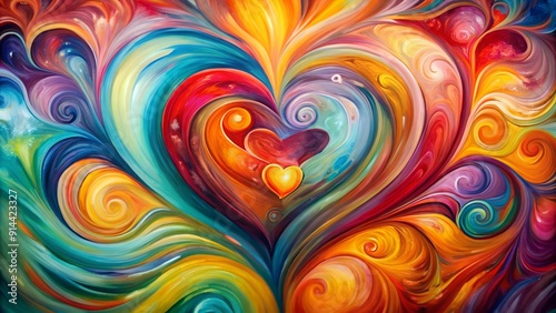 Abstract Love: A Symphony of Hearts  generative AI