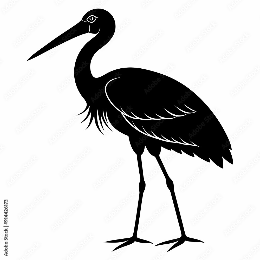 Obraz premium Stork Black silhouette