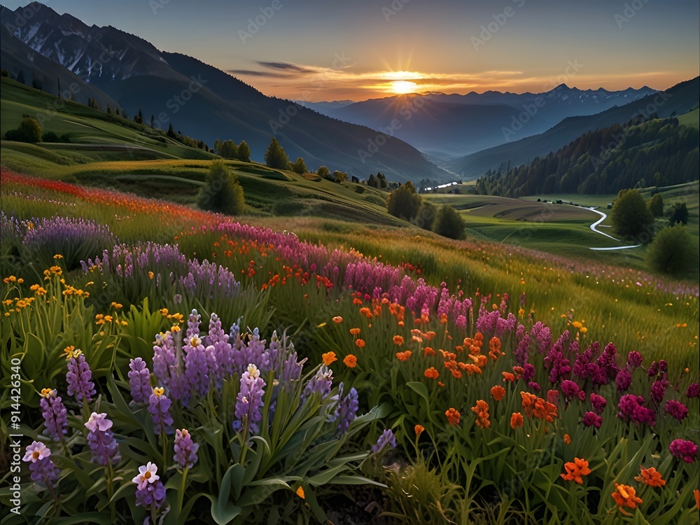 Fototapeta premium flowers in the mountains