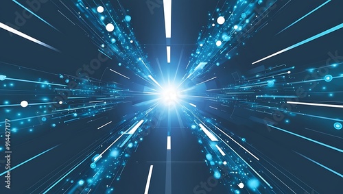 Sunbeams: Bright rays blue background.