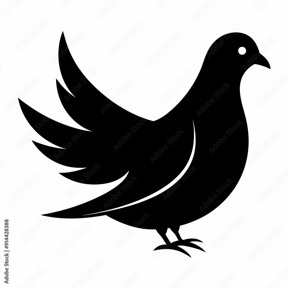 Fototapeta premium Dove Black silhouette