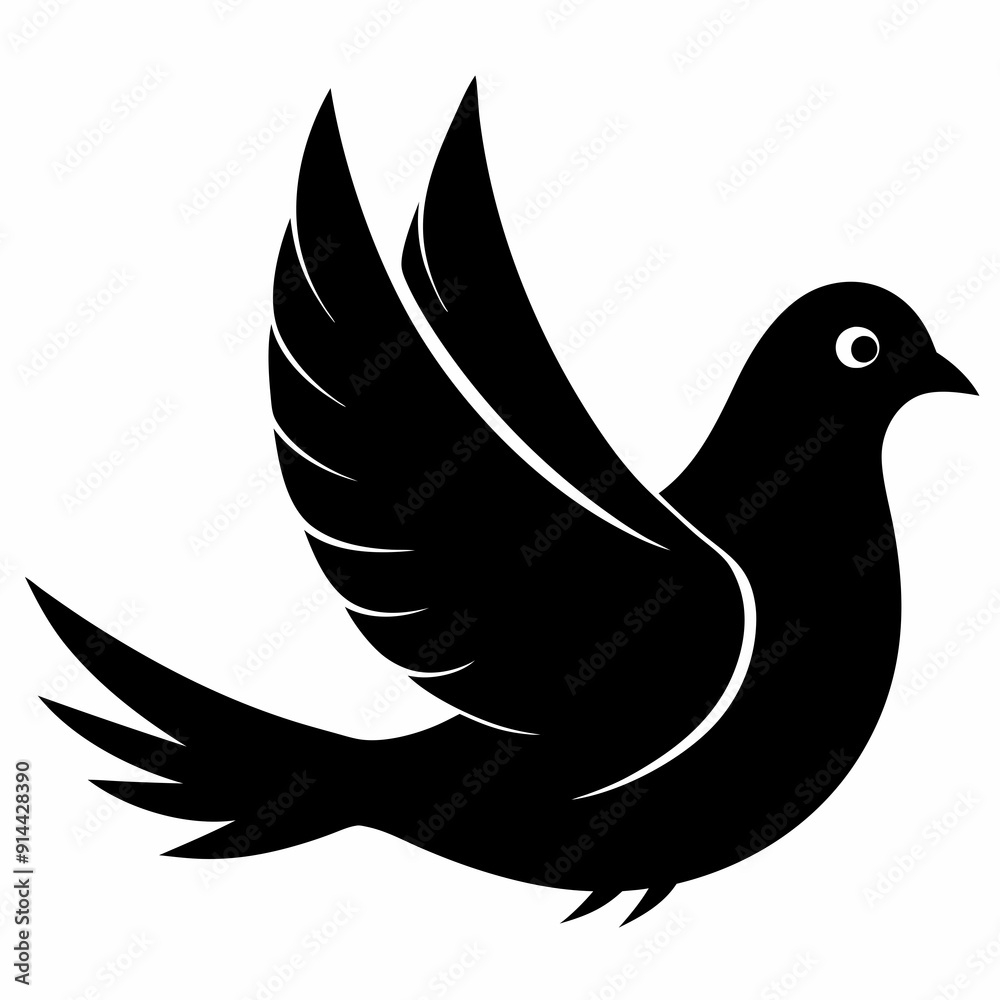 Fototapeta premium Dove Black silhouette