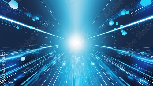 Sunbeams: Bright rays blue background.