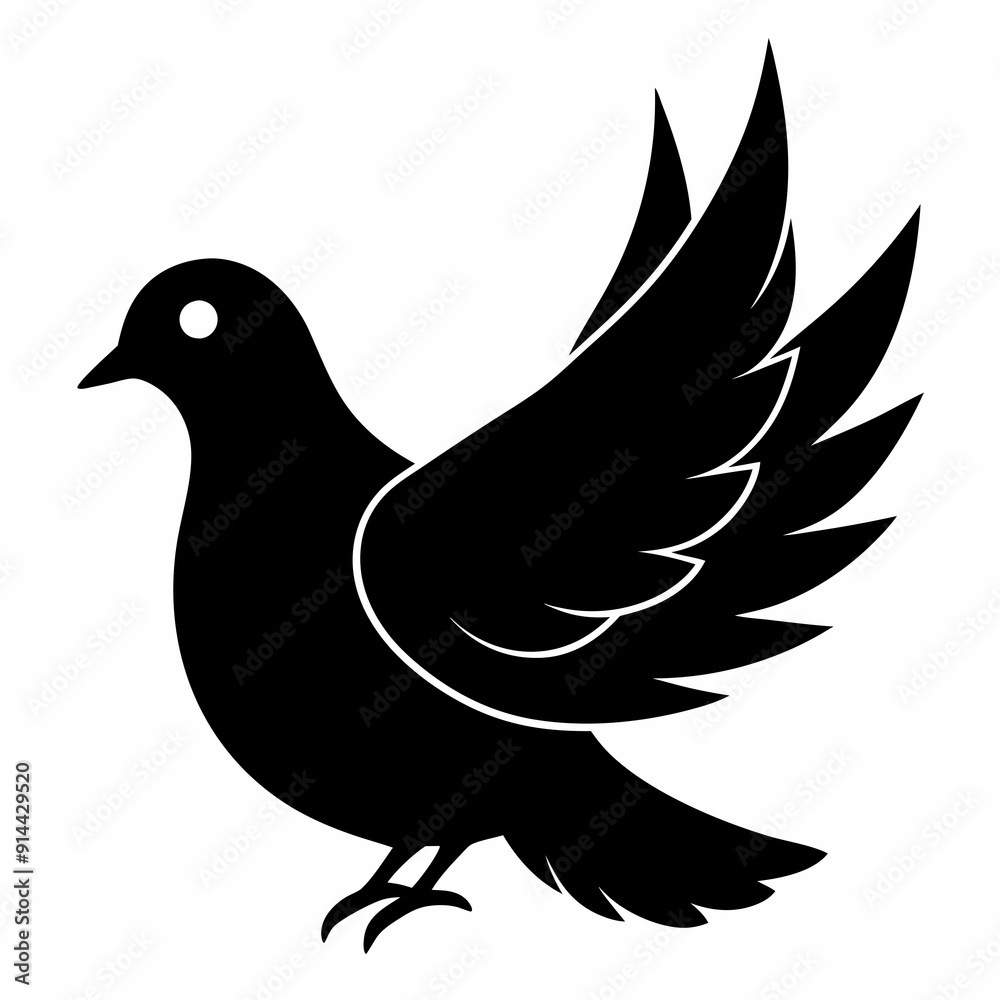 Fototapeta premium Dove Black silhouette