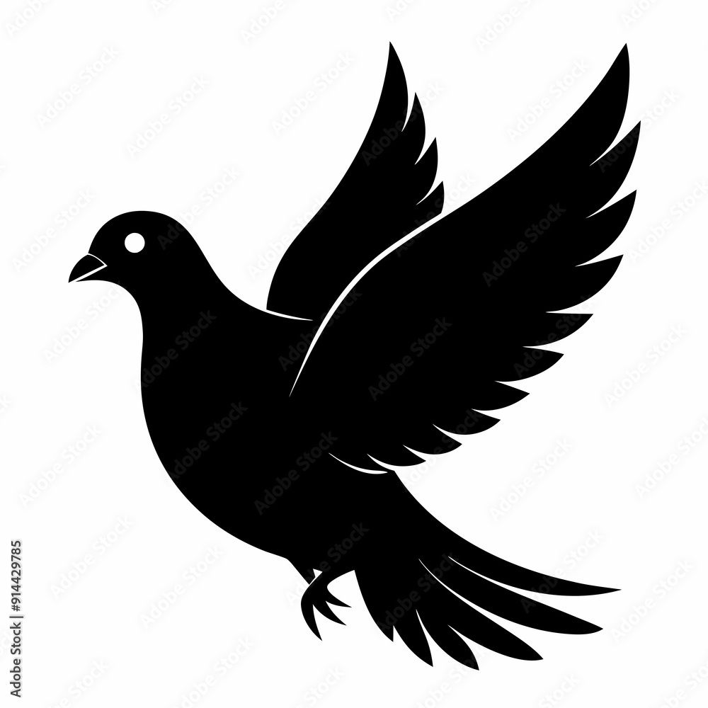 Fototapeta premium Dove Black silhouette