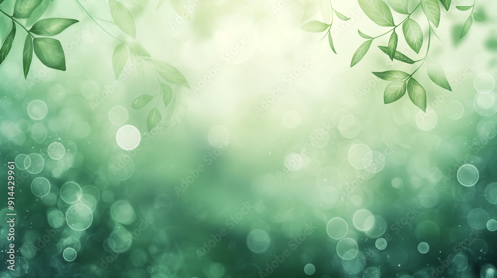 A green background with leaves and a blurry background A green background with leaves and a blurry background