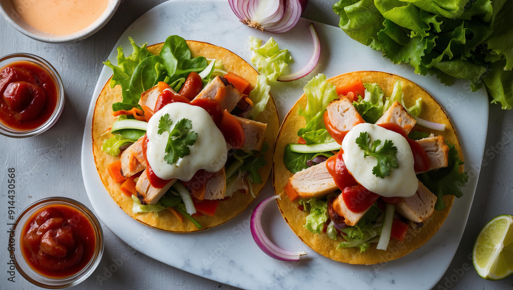 Savory Mexican pork tortas loaded with fresh vegetables and creamy sauces Savory Mexican pork tortas loaded with fresh vegetables and creamy sauces